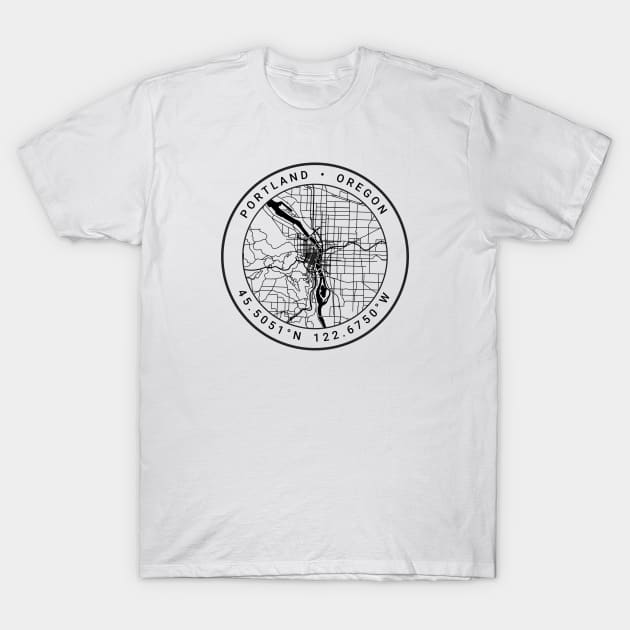 Portland Map T-Shirt by Ryan-Cox